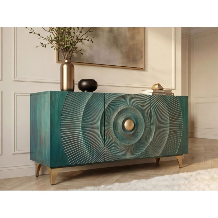 Buffet SOLARIS 140cm turquoise mis en situation