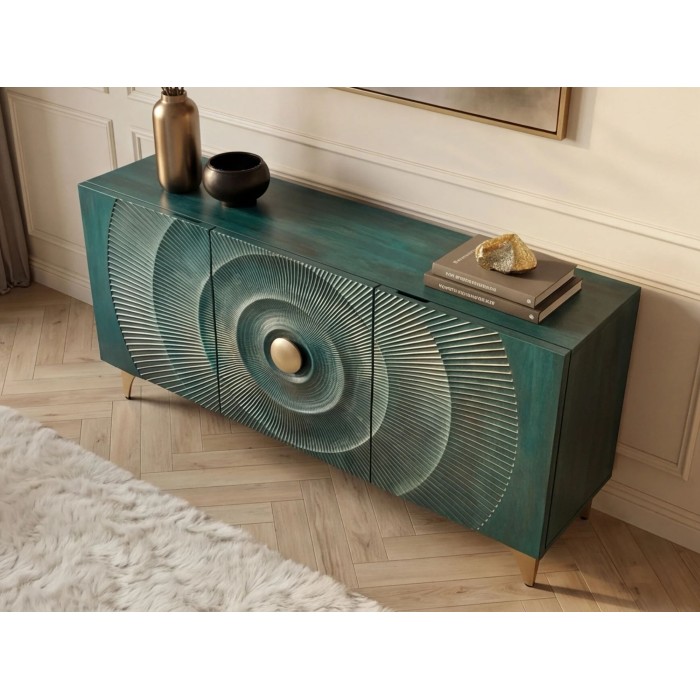 Buffet SOLARIS 140cm turquoise vu de haut