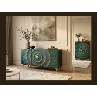 Buffet SOLARIS 140cm turquoise vu avec un autre meuble de la collection