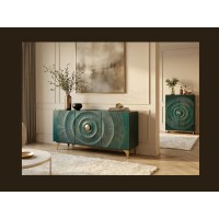 Buffet SOLARIS 140cm turquoise vu avec un autre meuble de la collection