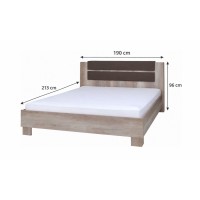 Bett ROMI – Doppelbett 180x200 cm Farbe Dab Canyon