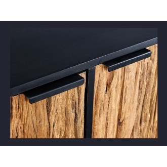 Zoom sur les poignées du buffet RAFTA 150cm en bois massif de teck et de manguier