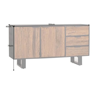 Buffet RAFTA 150cm en bois massif de teck et de manguier dimensions