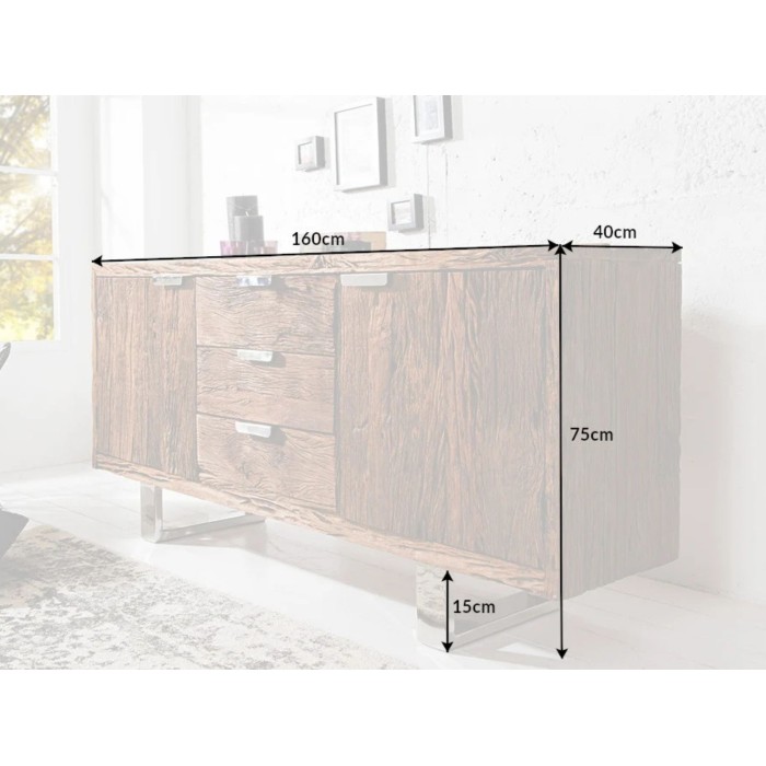 Buffet RAFTA full bois et argenté dimensions