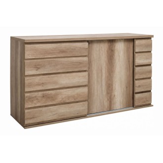 Buffet 2 puertas correderas ROMI - Color dab canyon - 160 x 99 x 55 cm