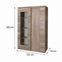 Vitrine ROMI 120cm partiellement vitrée dimensions