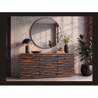 Buffet 160cm en sheesham fumé mis en situation