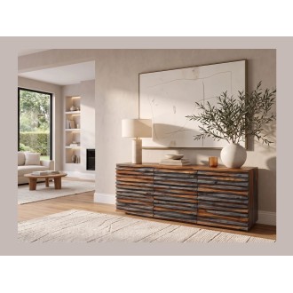 Buffet 160cm en sheesham fumé vu éloignée