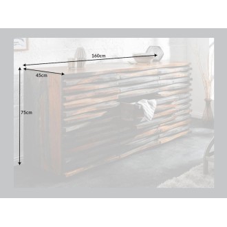 Buffet 160cm en sheesham fumé dimensions