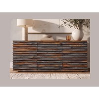 Buffet 160cm en sheesham fumé vu de face