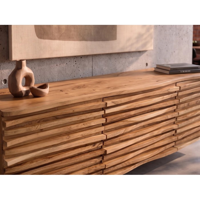 Zoom sur la façade du buffet ou meuble TV SAVANA 174cm