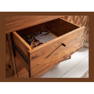 Buffet SCANI 145 cm in legno massiccio di acacia verniciato – 2 porte, 3 cassetti e facciate scolpite