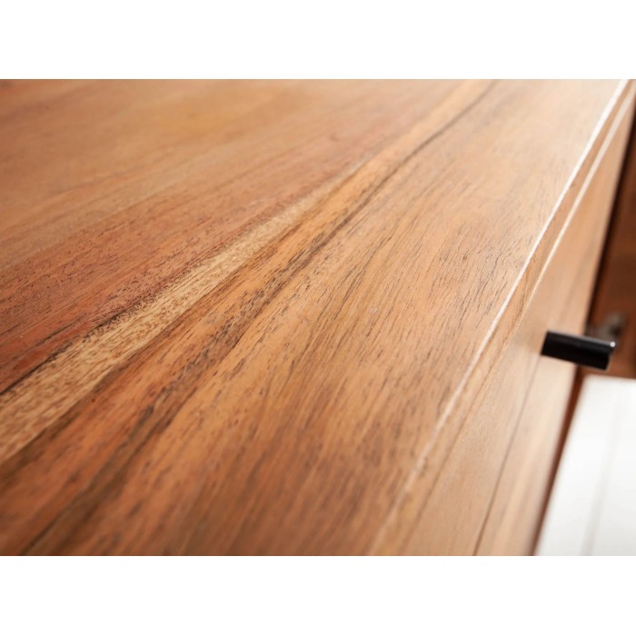Buffet SCANI 145 cm in legno massiccio di acacia verniciato – 2 porte, 3 cassetti e facciate scolpite
