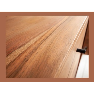 Buffet SCANI 145 cm in legno massiccio di acacia verniciato – 2 porte, 3 cassetti e facciate scolpite