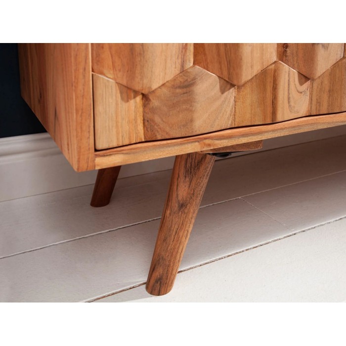 Buffet SCANI 145 cm in legno massiccio di acacia verniciato – 2 porte, 3 cassetti e facciate scolpite