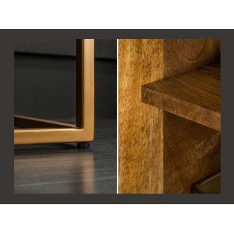 Zoom sur le pied et l'intérieur du buffet AMBRIA 177cm