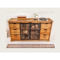 Buffet LUMBER 150cm en bois de pin vu de face