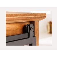 Zoom sur les roulettes d'ouverture du buffet LUMBER 150cm en bois de pin