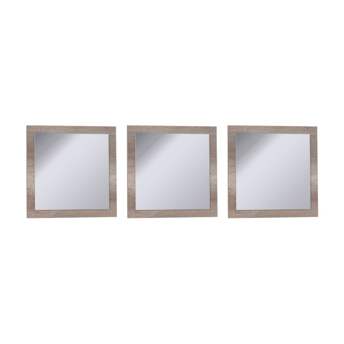 Set di 3 specchi 60x60 cm - Collezione FARRA - Colore rovere Dab Canyon