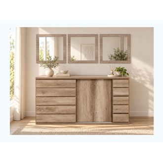 copy of Buffet 4 Türen FARRA Sonoma Eiche mit 3 quadratischen Spiegeln