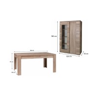 Table et vitrine ROMI dimensions