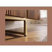 Zoom sur le bas du buffet ORION 160cm marron
