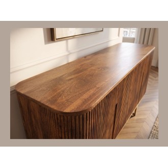 Zoom sur le plateau du buffet ORION 160cm marron
