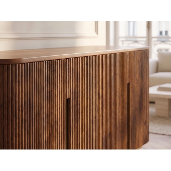 Zoom sur le façade du buffet ORION 160cm marron