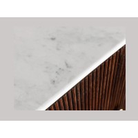 Zoom sur le plateau du buffet ORION 170cm marron et plateau blanc en marbre