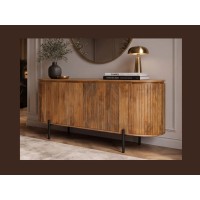 Buffet ORION 160cm en bois de manguier et pieds noir vu de côté