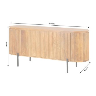Buffet ORION 160cm en bois de manguier et pieds noir dimensions