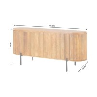 Buffet ORION 160cm en bois de manguier et pieds noir dimensions