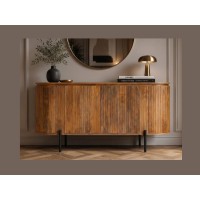 Buffet ORION 160cm en bois de manguier et pieds noir vu de face