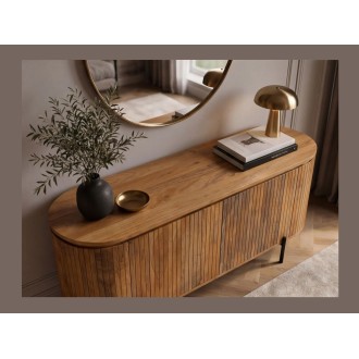 Buffet ORION 160cm en bois de manguier et pieds noir vu de haut