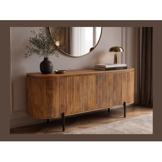 Buffet ORION 160cm en bois de manguier et pieds noir mis en situation