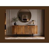 Buffet ORION 160cm en bois de manguier et pieds noir vu éloignée