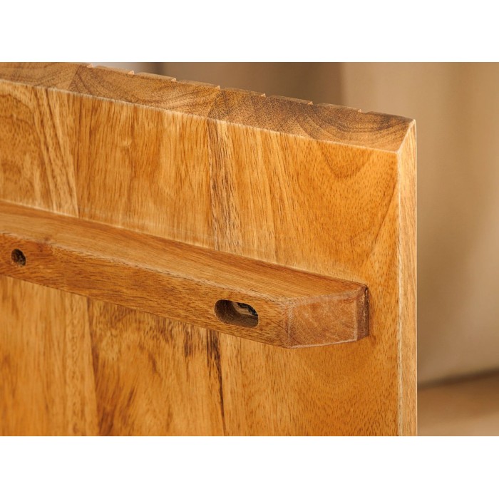 Zoom sur l'intérieur d'un des portes du buffet ORION 160cm en bois de manguier et pieds noir