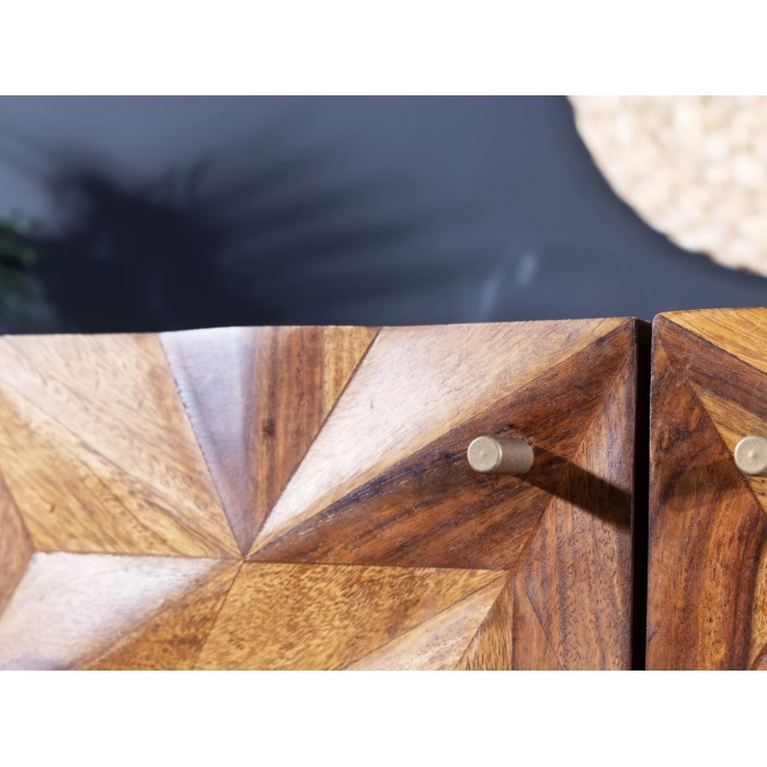 Zoom sur l'une des poignées du buffet ARAVIS en bois de sheesham 144cm