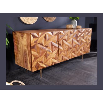 Buffet ARAVIS en bois de sheesham 144cm vu de côté
