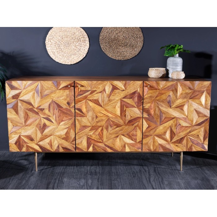 Buffet ARAVIS en bois de sheesham 144cm mis en situation