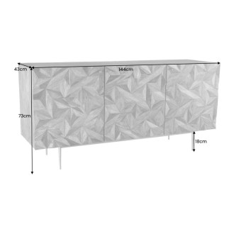 Buffet ARAVIS en bois de sheesham 144cm dimensions