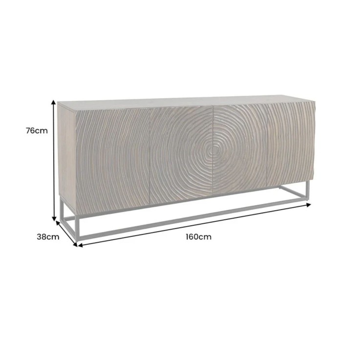 Buffet ZENWOOD 160cm en bois de manguier foncé dimensions