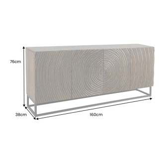 Buffet ZENWOOD 160cm en bois de manguier foncé dimensions