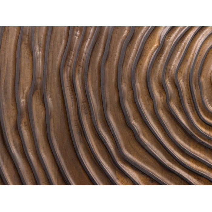 Zoom sur la façade sculptée du buffet ZENWOOD 160cm en bois de manguier foncé
