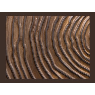 Zoom sur la façade sculptée du buffet ZENWOOD 160cm en bois de manguier foncé
