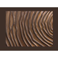 Zoom sur la façade sculptée du buffet ZENWOOD 160cm en bois de manguier foncé