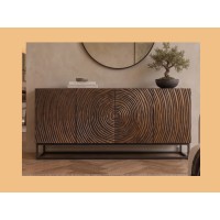 Buffet ZENWOOD 160cm en bois de manguier foncé vu de face