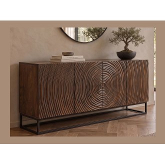 Zoom sur le buffet ZENWOOD 160cm en bois de manguier foncé