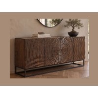 Zoom sur le buffet ZENWOOD 160cm en bois de manguier foncé