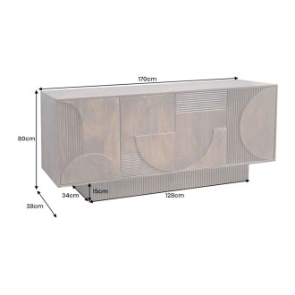 Buffet ORINO 170cm en bois de manguier marron foncé dimensions